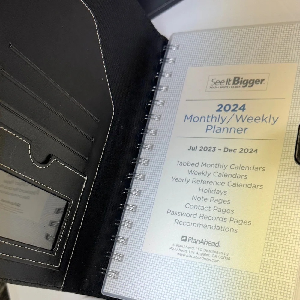 Black Leather Planner
